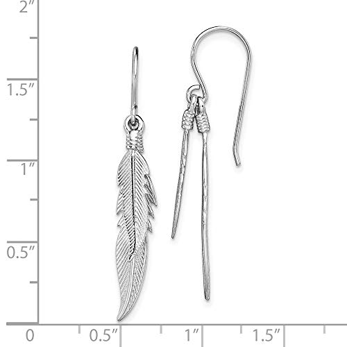 Sterling Silver Feathers Dangle Earrings #TOP2