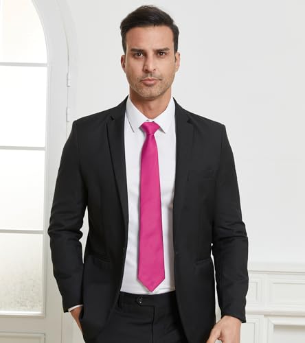 Image of DecTwig Men's Ties Solid Color Formal Neckties 3.15 inch (8CM) Black Ties For Men