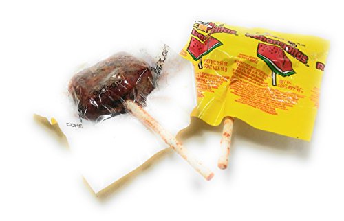 Dulces Vero Vero Rebanadita Paletas Sabor Fresa Con Chile Mexican Hard Candy Chili Pops, 1.5 Pounds, 40 Pc #TOP2