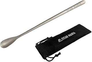 TITAN MANIA(チタンマニア) カトラリー チタン 箸 スプーン フォーク ナイフ カトラリーセット レンゲ おたま しゃもじ 軽量 頑丈 コンパクト 調理器具 キャンプ ソロキャンプ アウトドア用品 キャンプ用品 収納袋付き