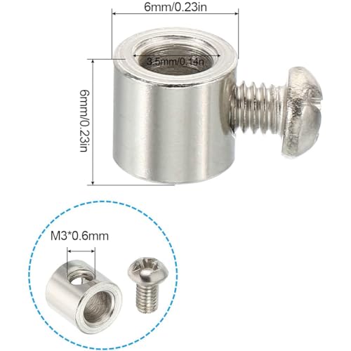 OQKAHIV 10 Stück Drahtseilklemmen mit Schraubklemmen Kappe, Edelstahl Einzel Löcher Schloss Kabel Klemmen Clip, Drahtseilklemme, Drahtklemme, Für Metallseil Und Kabel Für Markisen, Kabelhalterungen