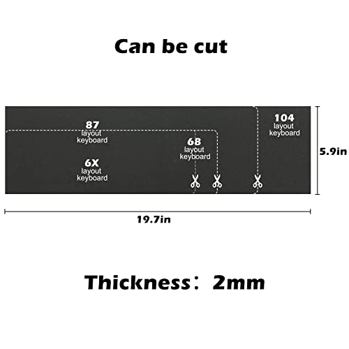 Image of HONKID Keyboard Foam, Sound Dampening Foam for Mechanical Keyboard Bottom, Made of LE-20 Poron, Black (H 2mm)