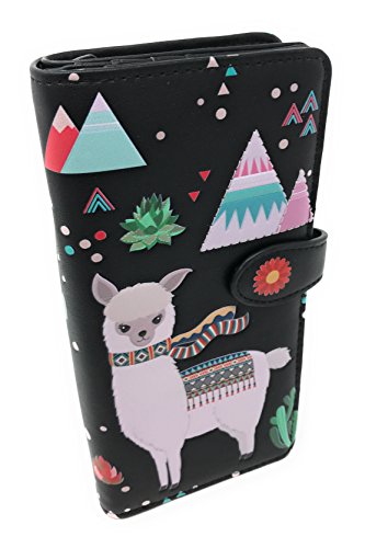 Shag Wear Llama Large Animal Wallet for Women and Teen Girls Vegan Faux Leather 7