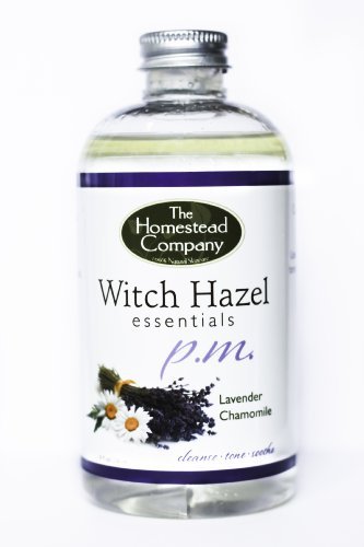 The Homestead Company Alcohol Free Witch Hazel PM (Lavender/Chamomile) + Facial Cleansing Cotton Pads (100 Count Pack)