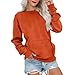 HJYUZP womens sweaters Crewneck Sweatshirts Women Comfy Oversized Sweatshirt Light Weight Pullover Long Sleeve Tops Winter Clothing Pullover Orange X-L