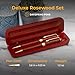 Dayspring Pens | Personalized Deluxe Rosewood Pen and Pencil Set with Premium Wood Pen Case. Engraved Wooden Gift for Men or Women.
