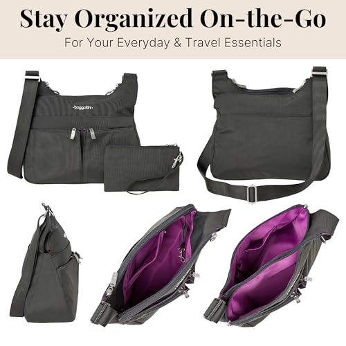 Image of Baggallini Crossbody Travel Bag 11x8.5 Lightweight Water-resistant Nylon Handbag