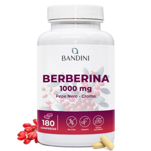 Bandini® Berberina 1000mg pura alto dosaggio | 180 compresse - Berberin HCl