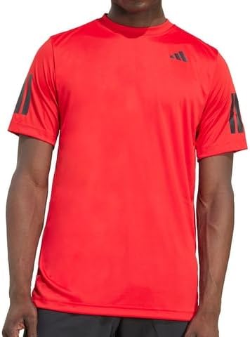 adidas Men's Club 3-Stripe Tennis Tee - Scarlet (Medium)
