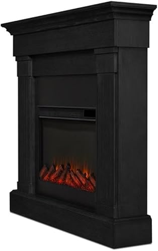 Miniatura 3 de BOWERY HILL Chimenea eléctrica delgada de madera maciza y vidrio de 47.5 pulgadas en negro