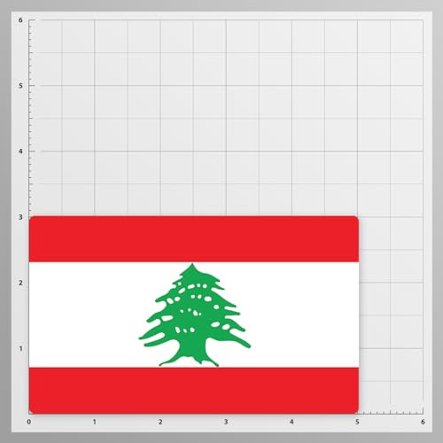 Image of World Country Flag Decal Stickers - Two Pack - for Cars Windows Bumpers Laptops Tablets Tumblers Cups Walls (Lebanon)