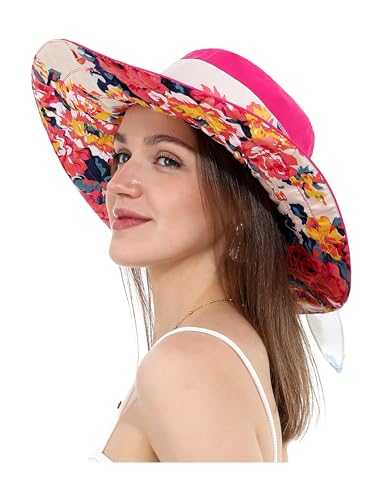 Sombrero de Sol Mujer Estampado Floral Verano Ala Ancha miniatura 1