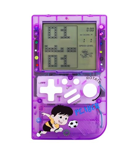 LZYCH Console de Jeu en Briques pour Enfants Petite Console Portable Boîtier Transparent 23 Jeux...