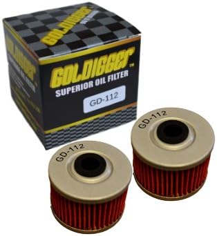 GOLDIGGER After Market HF112 & KN-112 Replacement Oil Filter Motorcycle/Dirt Bike/ATV Fit Honda Kawasaki XR200R XR250 XL350R XR400R XR500R KLX110 KLX KLX110L (2 Pack)