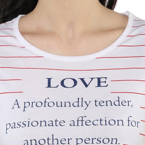 Image of Modeve Women Printed Cotton Blend Half Sleeve Round Neck T-Shirt for Summer