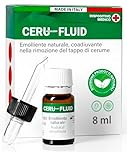 Gocce Auricolari Sciogli Tappo Cerume 8ml - Ceru Fluid Formula con Oli Vegetali Made in Italy - Rimozione Accumuli di Cerume Contagocce Incluso - Emolliente Naturale Coadiuvante per Pulizia Orecchie