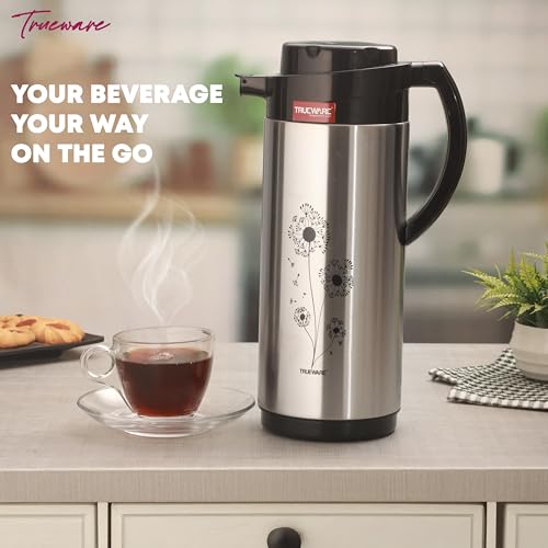 Image of Trueware Ruff Tuff 1800 Ss Insulated Flask - 1500 Ml | Insulated Tea Pot Kettle Water Jug | Hot & Cold | Leak-Proof Lid | Thermoware | Food Grade Plastic | High Grade Stainess Steel
