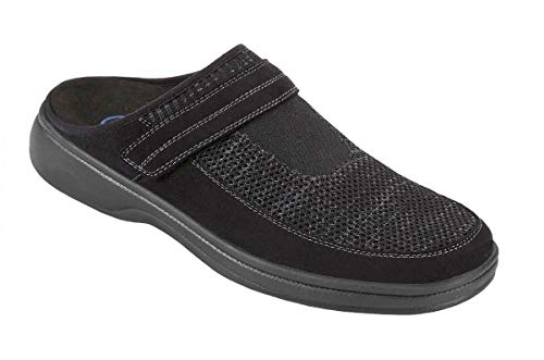 Orthofeet Proven Plantar Fasciitis Pain Relief Arch Support Orthopedic Men's Slippers Hudson Black