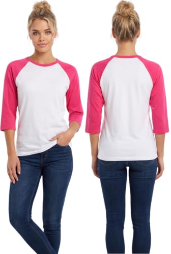 Image of ToBeInStyle Women's Classic Two Color Cotton Baseball T-Shirts