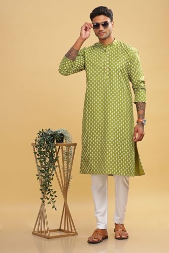 Image of BE ACTIVE Cotton Kurta for Men | Traditional and Refined Design | Indian Kurta | Full Sleeve Kurta