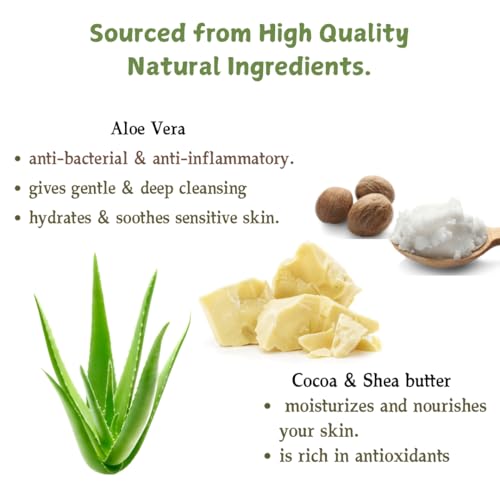 Image of KalKin's Aloe Bliss Handmade Cold Process Soap | Anti-inflammatory, antiseptic, nourishing, conditioning and soothes dry skin | 100% Natural with Cocoa and Shea Butter | Pack of 1 (122g) | Unscented