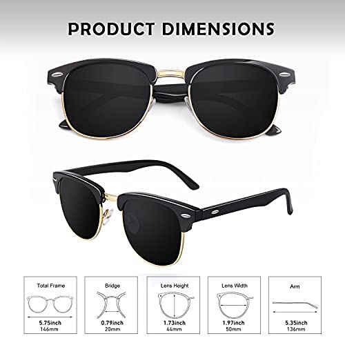 Image of GQUEEN Classic Horn Rimmed Semi Rimless Polarized Sunglasses for Men Women GQO6
