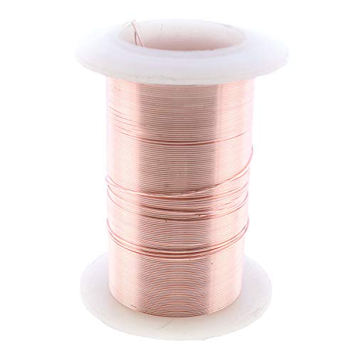 Image of (26 Gauge, Rose Gold) - The Beadsmith Wire Elements 26-Gauge Lacquered Tarnish-Resistant Copper Wire for Jewellery Making, 34 Yard, 31.09 Metre Spool (Rose Gold Colour)