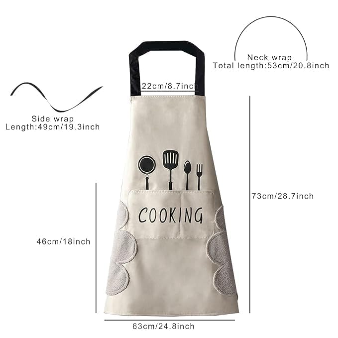 Image of Barbeque Grill New Kitchen Apron For Coocking Women & Men Apron for Kitchen Cooking Waterproof Chef Apron set with Pocket and 2 Side Coral Velvet Towels for Home, BBQ Grill design unique apron