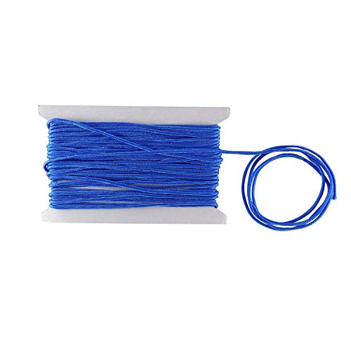 Weddecor Nylon Tressé Cordon 1.5 mm Paracord Satin Entortillé Synthétique Corde Queue de Rat Cordons pour Artisanat, Perlage, Macramé, Gland,DIY Projets, Accessoires, 10M - Bleu Roi, 10M Cover