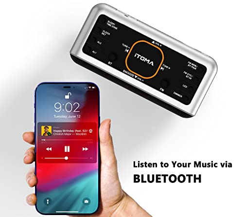 Réveil Radio FM Bluetooth iTOMA 208 avec double alarme et chargeur USB