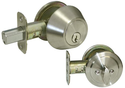 Satin Nickel Entry Entrance Keyed Levers With Matching Single Cylinder Deadbolts Combo Keyed Alike 838Dc (2 Set) #TOP2