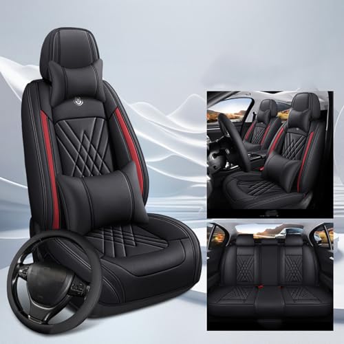 Housse de siège Mitsubishi Outlander IV cuir noir rouge ensemble 5 places