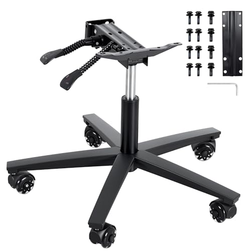 Frassie Office Gaming Chair Metal Base Set Replacement Part Wide Legs with Adjustment Backrest Tilt Mechanism 1 Gas Cylinder 5 Wheels