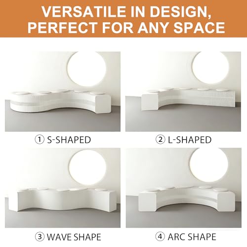 Image of Kraft Paper Rectangle Ottoman - Folding Bench Rest for Bedroom & Entryway, Collapsible Stool with Pad, Portable Stool & Square Ottoman for Living Room Decor, Space-Saving Footrest, White, 5 Seats
