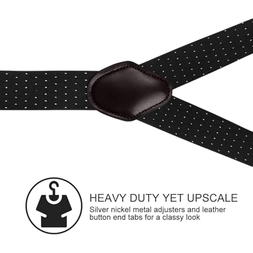 Image of Suspenders for Men, Adjustable Suspenders Gold Clip with Elastic Straps Y-Back Construction Heavy Duty for Work