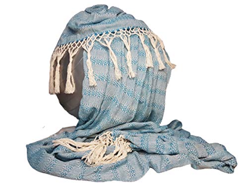Baby Trapoz Mexican Rebozo, Scarf, Shawl, Ideal for Natural Birth, Doula Massage, 118.11", Turquoise3