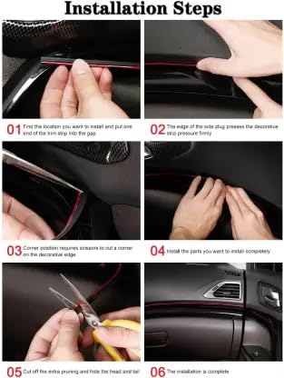 Image of Fabbay AC Car Vent Chrome roll Styling Edge Golden Car Beading Roll for Bumper, Door | AC Vent Goalden Beading Roll for All Cars (Interior Beading 3 Meter)