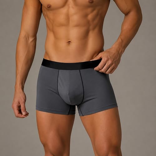Image of Men's Extra Thin Elastic Underwear Long Comfortable Ice Silk Breathable Comfort Brief-Boxer-Trunks Imported Material Pack of 4