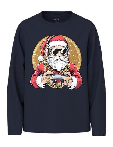 NAME IT Jungen Nkmvosmas Ls Nreg Top, Navy Blazer, 122/128 cm