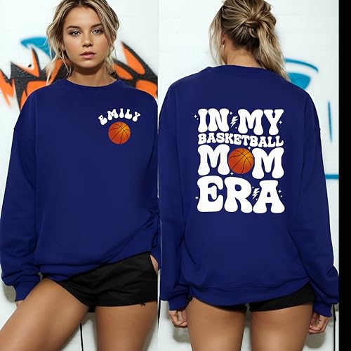 Generic Unisex Adult Basketball Mom Sweatshirt, Personalized, Customizable, Gift for Basketball Moms, Small, Gift Color, Cotton Blend, Long Sleeve, Crew Neck, Machine Washable3