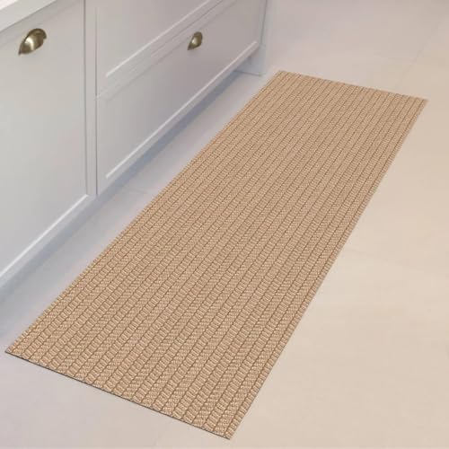 Tapete Passadeira Antiderrapante Absorvente Macia Conforto e Segurança Para Casa Cozinha Banheiro e Lavanderia (0,50 X 0,60, Sisal)