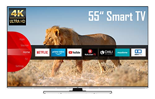 JVC LT-55VU8055 55 Zoll Fernseher (4K Ultra HD, HDR, Triple Tuner, Smart TV, Bluetooth, Works with Alexa) [Modelljahr 2021]