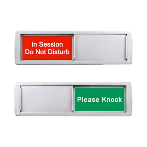 Image of In Session Do Not Disturb /Please Knock Slider Door Sign for Training, Office, Therapist, Conference,Meeting in Progress Slider,Meeting in Session Indicator Tells Whether Room Vacant or Occupied-7 X 2 Inches