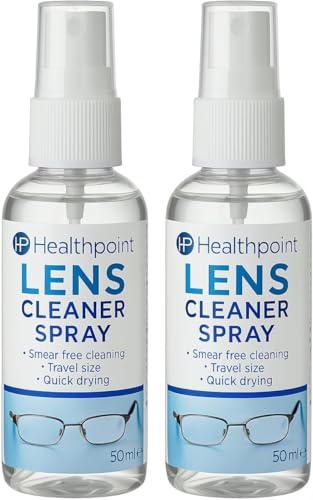Healthpoint Lens Cleaning Spray - Ultimate Glasses Cleaner Spray for Crystal Clear Vision - Versatile Screen Cleaner Spray for Monitors TVs & Devices - Efficient Glass Cleaner 2 Pack