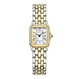 CNYXCN Watches for Women with Rectangular Case,Roman Dial,Vintage Bracelet,Water Resistant