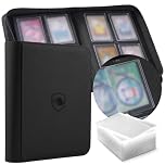Toploader Binder, Holds 160 Toploaders, 100 Toploaders INCLUDED, 4-Pocket PU Cover Top Loader Binder for 3" x 4" Rigid Toploaders, Ringless Double-Sided Toploader Card Binder for TCG, Sport Cards