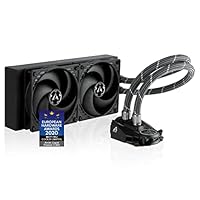 ARCTIC Liquid Freezer II 240, Multi-kompatibler All-in-One CPU AIO Wasserkühler, kompatibel mit Intel & AMD, effiziente PWM-gesteuerte Pumpe, Lüftergeschwindigkeit : 200–1800 RPM – schwarz
