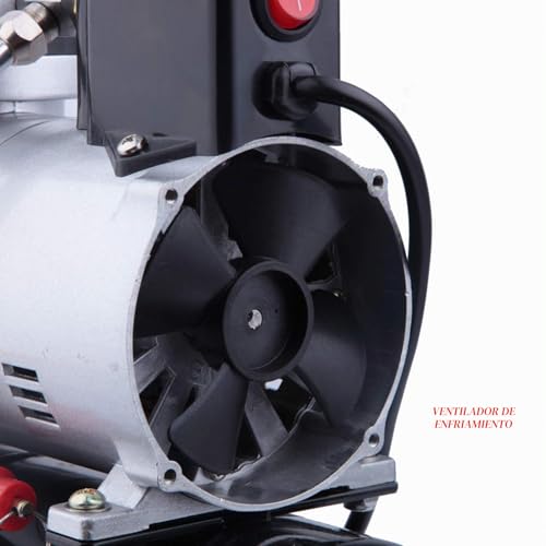 Miniatura 3 de Compresor De Aerógrafo Tranquilo Sin Aceite De Pistón De Timbertech Professional Con Ventilador De Enfriamiento Abpst08 Para Hobby, Tatuaje, Uñas, Etc.