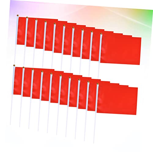 Mini drapeaux carrés rouges de table lot de 100 polyester portables - 7
