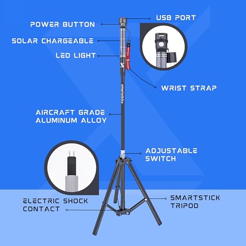 Outdoor Self Defense Walking Stick with Stun Gun and LED Lights